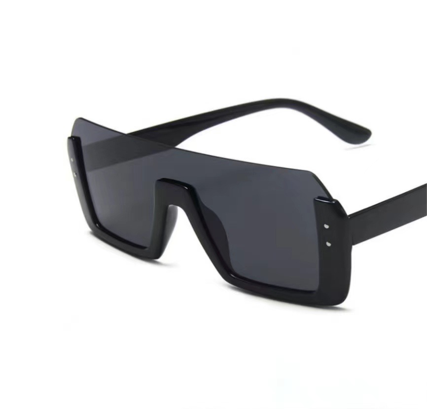 Nuovi occhiali da sole da uomo con mezza montatura, alla moda, multicolore, con montatura quadrata integrata e montatura grande._voghion.com