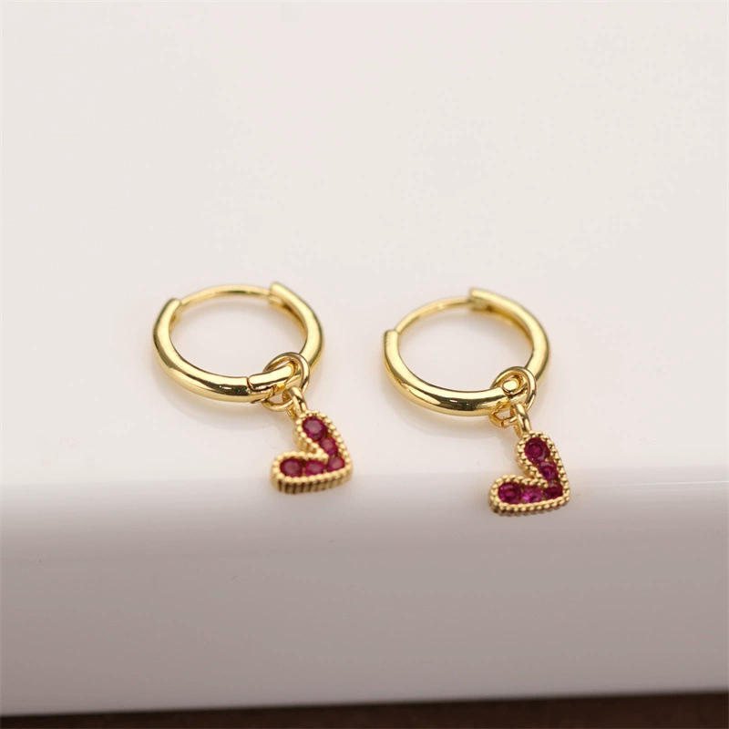 Серьги из латуни, золотистый цирконий, аксессуар, украшение