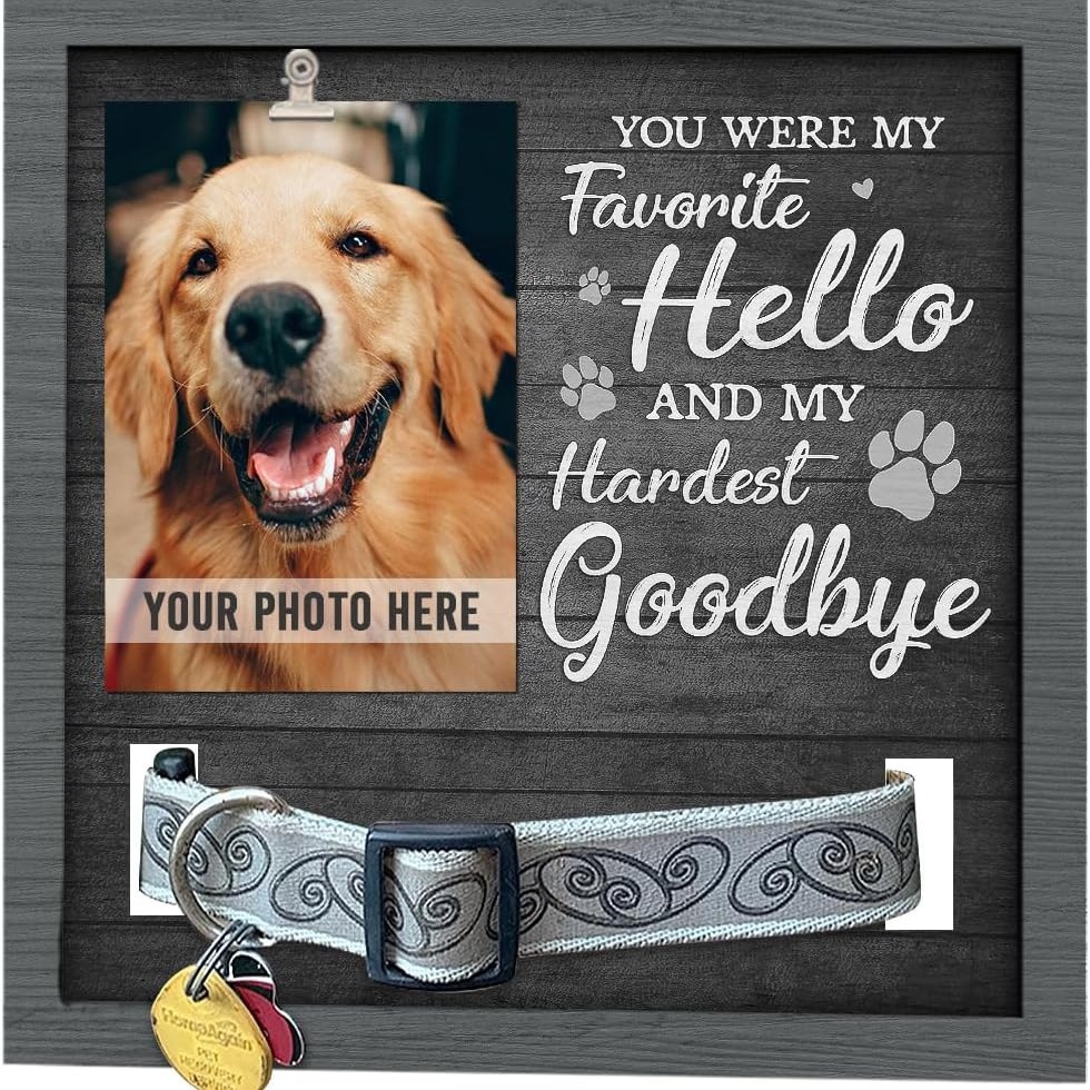 Marco DE FOTOS conmemorativo de la mascota de madera puede sostener el collar tridimensional Mesa PET foto marco madera mascota regalo perdido
