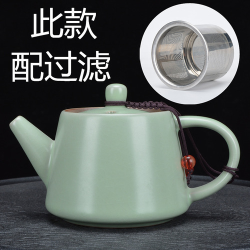 Wholesale Ru Kiln Ge Kiln Teapot Open Piece Large Ru Kiln Can Raise Small Single Pot Ice Cracked Xi Shi Pot Ceramic Kung Fu Tea Set