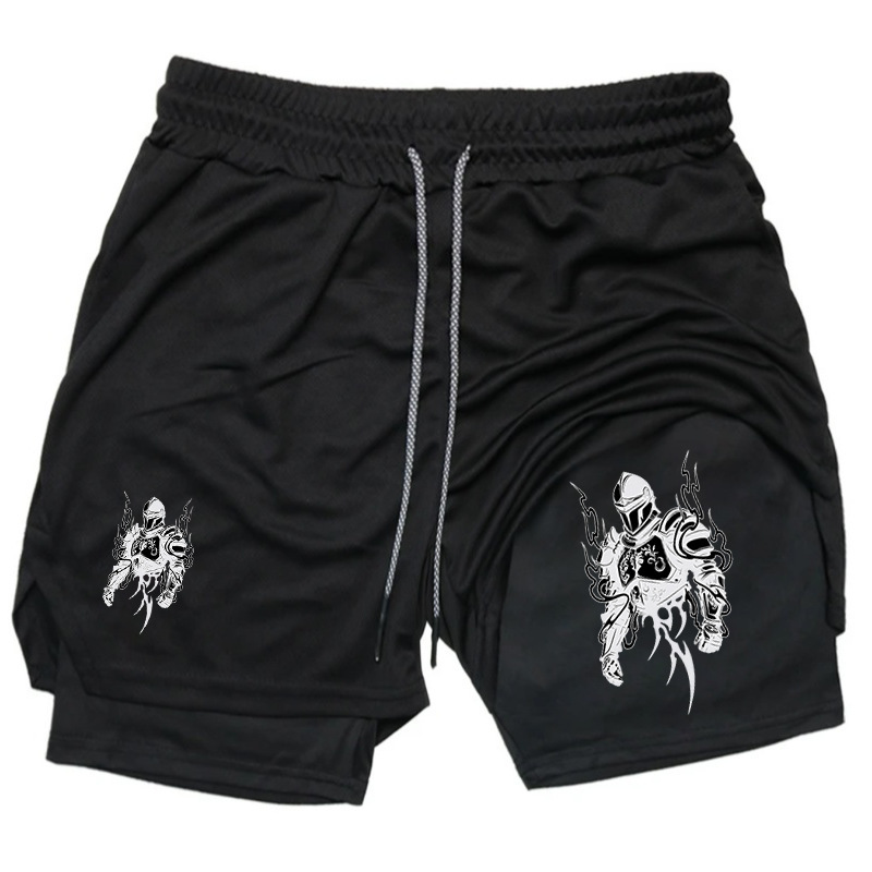 Men's 2-in-1 Running Shorts with Phone Pocket and Towel Loop, Suitable for Summer Sports and Fitness, Compression Design Men's 2-in-1 Running Shorts with Phone Pocket and Towel Loop, Suitable for Summer Sports and Fitness, Compression Design