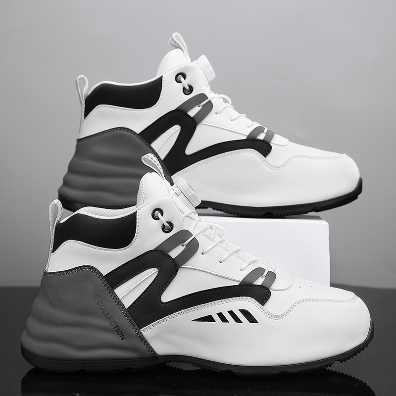 Zapatos de hombre de alto nivel, zapatos deportivos de invierno y otoño, botones giratorios de baloncesto, zapatos casuales para hombres.