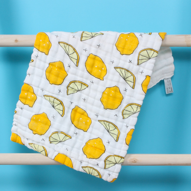 High Density 6 Six-layer 25*50 Washed Cotton Gauze Small Towel Soft Square Towel Infant Children's Face Towel Bubble Children's Towel