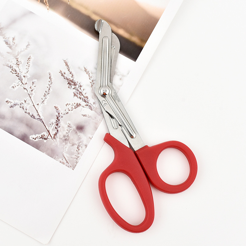 厂家批发不锈钢纱布剪 医疗弯头绷带剪刀帆布剪户外急救纱布剪刀