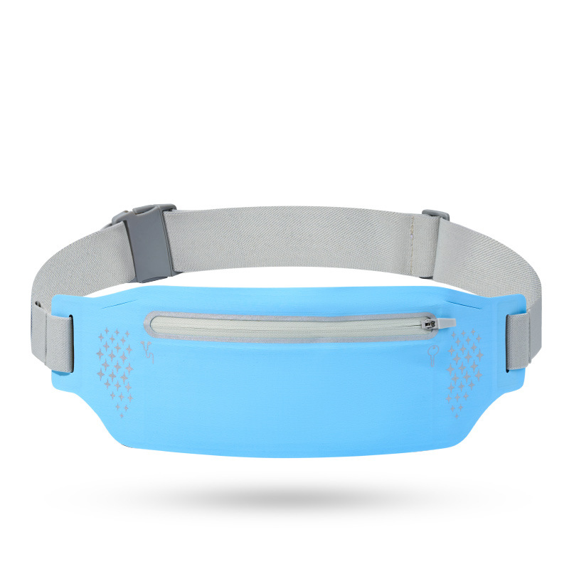 Directo de fábrica a prueba de agua Lycra ajustado ultra-Delgado bolso de la cintura voltaje al aire libre doble cremallera deportes corriendo teléfono móvil bolso de la cintura