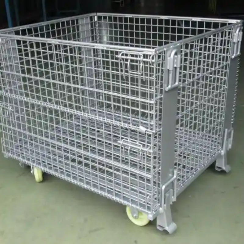 镀锌仓储笼 分拣筐金 属铁框折叠蝴蝶笼铁笼 可折叠铁筐子