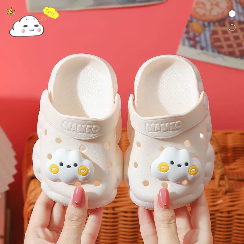 Новые детские тапочки, сабо для малышей, с толстой подошвой для начинающих, ультрамягкие, очень милые, домашние нескользящие сандалии