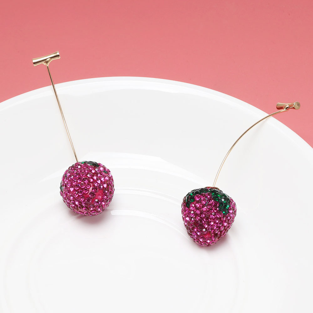 12g Weight Alloy Ear Needle Material Ear Studs Classification 1 Pair Quantity Holiday, Tea Party Occasion Zinc alloy Material Strawberry Pattern All Seasons Season Women's Gender Plating Design Sweet, Simple Style Style 1 Pair Sweet Simple Style Strawberry Plating Zinc Alloy Ear Studs 18
