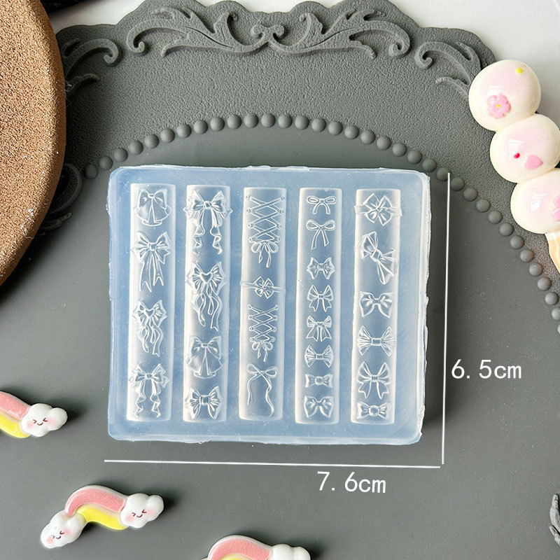 Molde de manicura amor arco en relieve flor ornamentos molde abrasivo alta permeabilidad estereoscópica DIY decoración molde de silicona