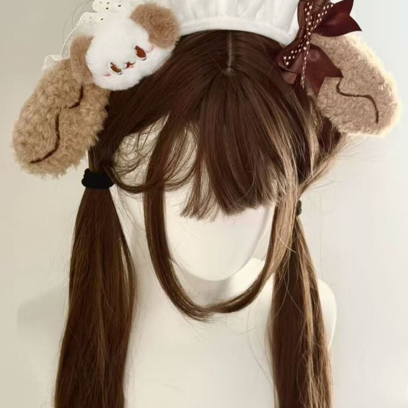 Cute Daughter Outfit Japanese Style Ear Headband Sweet Bow Maid Rabbit Ear Puppy Lolita Pink Hair Accessory