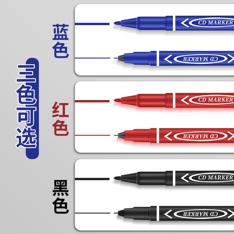 Ventas transfronterizas calientes pequeñas dos cabezas de gancho a prueba de agua rápido secado logística marcador de aceite marcador negro