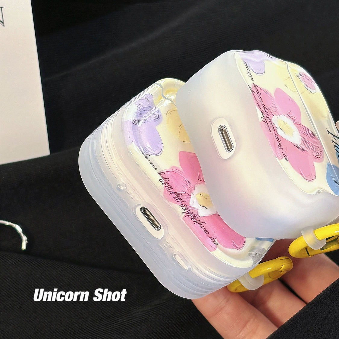 Flores de pintura al óleo de color para Apple Bluetooth auriculares AirPods4 auriculares pro3 estuche de protección contra caídas estuche suave