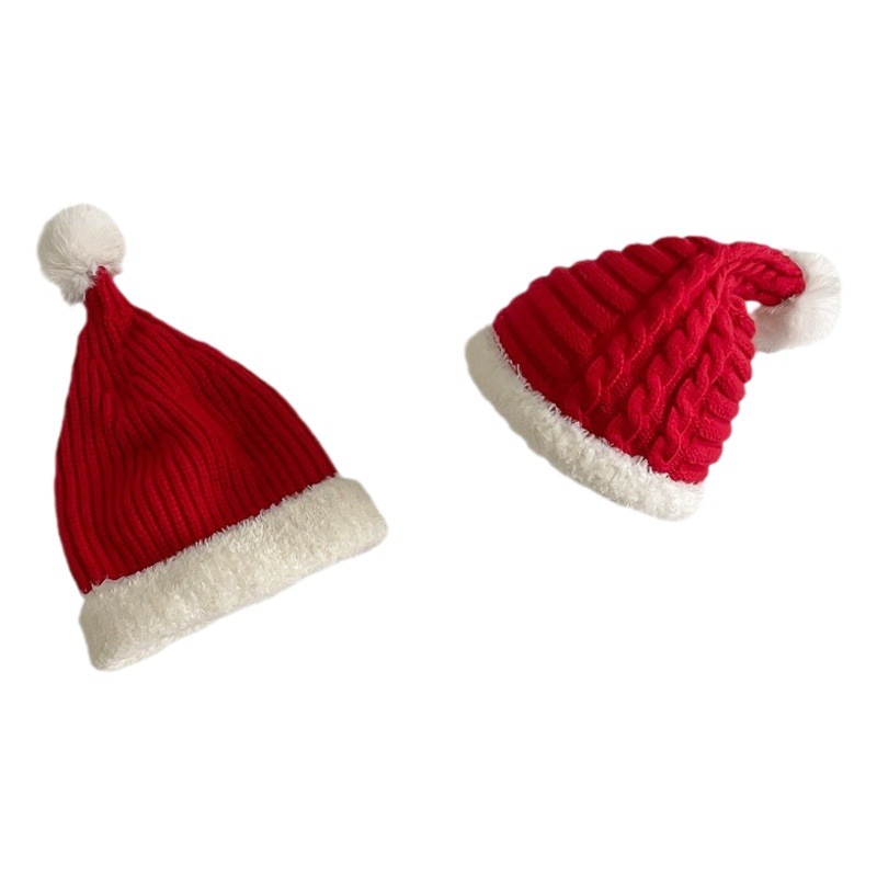 子供のクリスマス帽冬の新型洋気毛玉保温ニット帽潮范男女赤ちゃんクリスマス毛糸帽