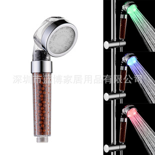 Negative ion LED shower SPA temperature control three color temperature change/colorful color change shower nozzle 8008-A23