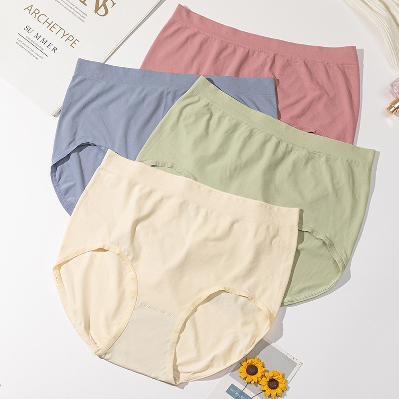 Plus size high waist underwear women's fat mm200 kg modal cotton comfortable soft thin breathable seamless briefs