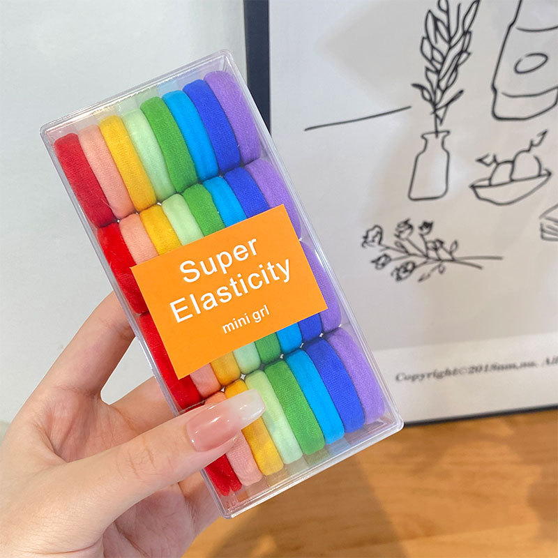 Banda de goma para el cabello 2022 nuevas chicas cuerda de pelo de cola de caballo banda de goma cubierta de cuero banda de pelo de colores cuerda de pelo de verano