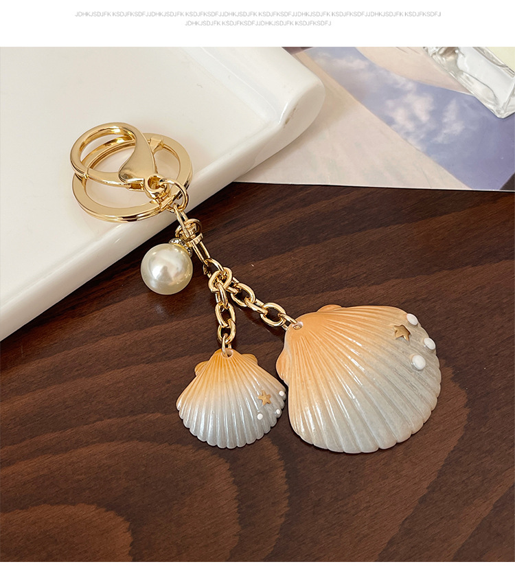 Cute Modern Style Alloy Resin Shell Women's Bag Pendant Keychain display picture 6
