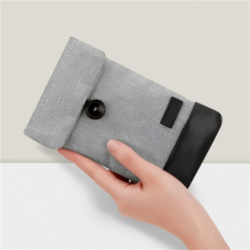 Japanese and Korean-style Felt Mobile Phone Storage Bag Portable Charging Treasure Headset Charging Cable Storage Bag Mobile Phone Protective Cover Dust Bag