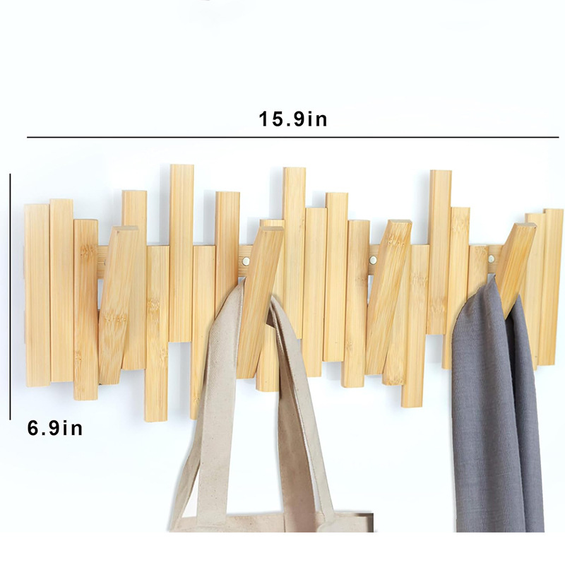 Percha de llave de piano, gancho de pared de pared de madera maciza, entrada al dormitorio, entrada a la casa, almacenamiento después de entrar por la puerta, perchero sin agujeros