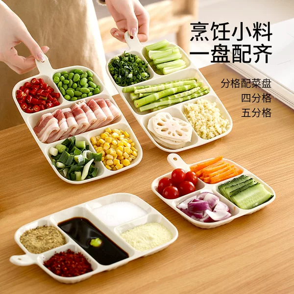 FaSoLa Split Dish Plate Household Kitchen Wall-mounted Multi-function Hot Pot Flavor Dish Seasoning Scallion, Ginger and Garlic Vegetable Preparation Artifact