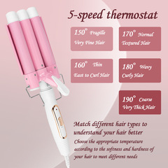 Cross-border new three-in-one curling iron for home lazy big wave ramen head three-tube egg curling iron