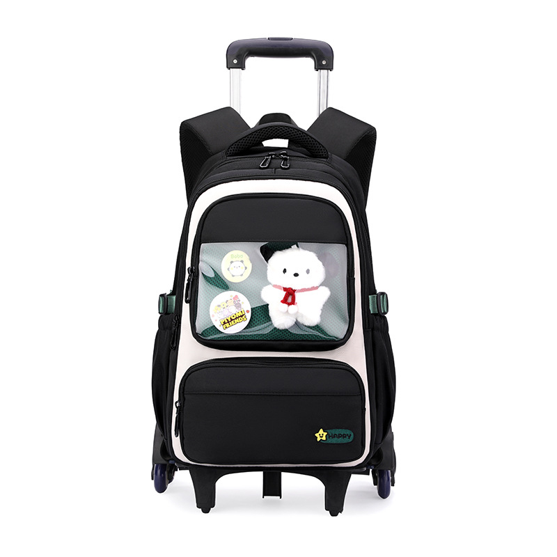 Mochila de tracción de peces naturales para estudiantes de primaria de grado 3 - 6 estudiantes de secundaria de gran capacidad pueden subir escaleras para desmontar la tracción del estudiante