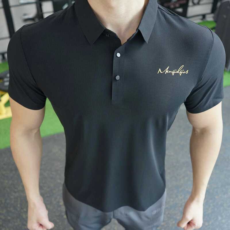 Spring and Summer New Style Sports Fitness Running Outdoor Breathable Solid Color Three-Button Polo Collar Short-Sleeved Top Spring and Summer New Style Sports Fitness Running Outdoor Breathable Solid Color Three-Button Polo Collar Short-Sleeved Top