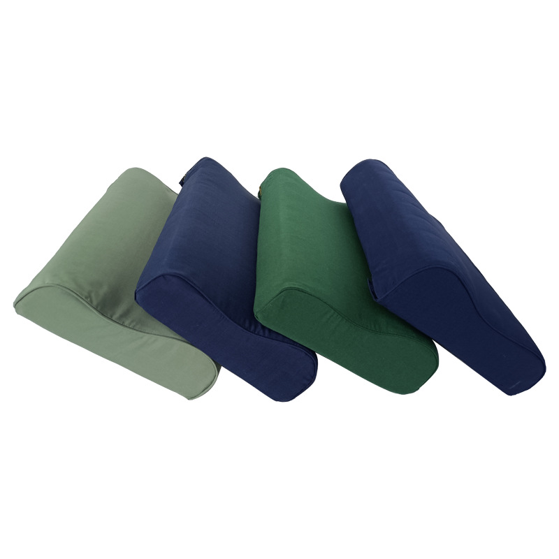 Wholesale Standardized Pillow Dorm Single Blue Training Hard Cotton High-Low Pillow Neck Support Green 04/06 Pillow