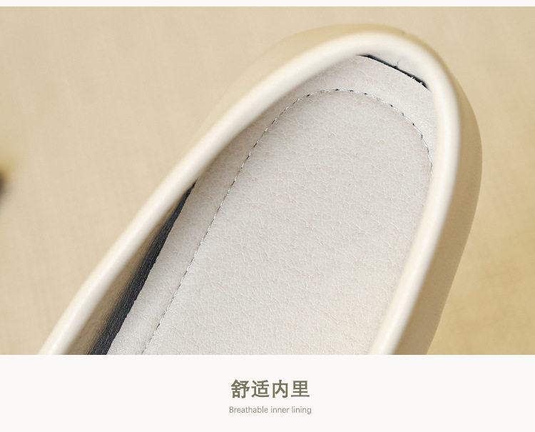 Giày búp bê nữ mũi tách ngón đế dày 5 cm độn gót, da mềm, đế bằng — Màu trắng, màu đen chi tiết 19
