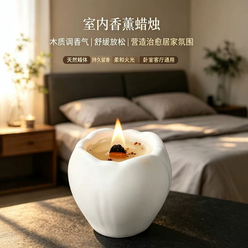 Wholesale White Magnolia-Shaped Scented Candles for Home Use, Long-Lasting Fragrance, Natural Essential Oils, Tulip Bedroom Decorations Wholesale White Magnolia-Shaped Scented Candles for Home Use, Long-Lasting Fragrance, Natural Essential Oils, Tulip Bedroom Decorations
