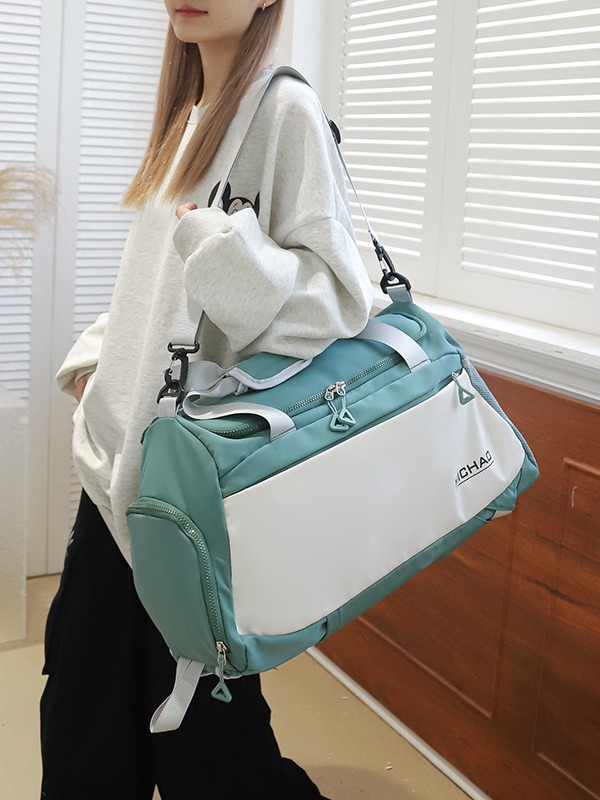 Bolsa de viaje de gran capacidad de tela Oxford, bolsa de separación de ropa seca y húmeda para el gimnasio, set de viaje, equipaje con ruedas, mochila