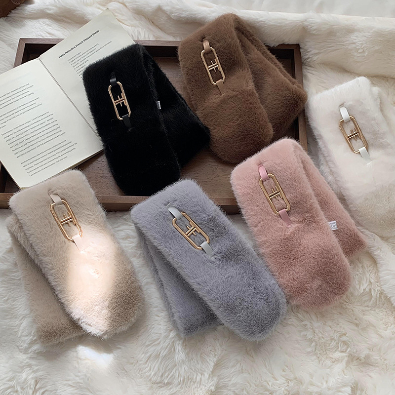 Otoño y invierno bufandas mujeres 2025 nuevo estilo coreano caliente engrosado versátil imitación de lana de seda lindo buñuelo al por mayor