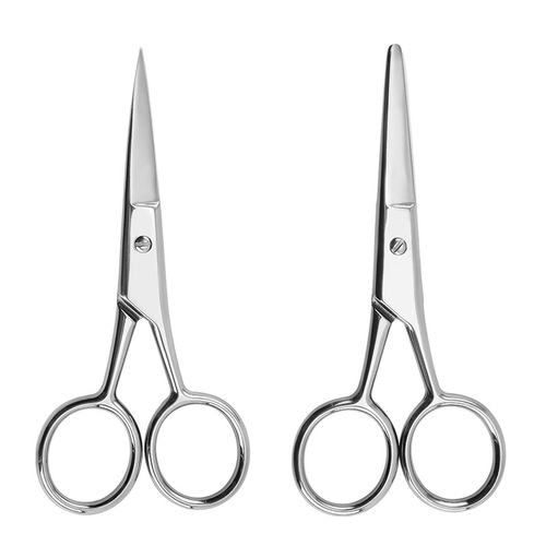 Manufacturer wholesale stainless steel eyebrow scissors, round head trimmer, split beard trimmer, nose hair trimmer, eyelid jump tool