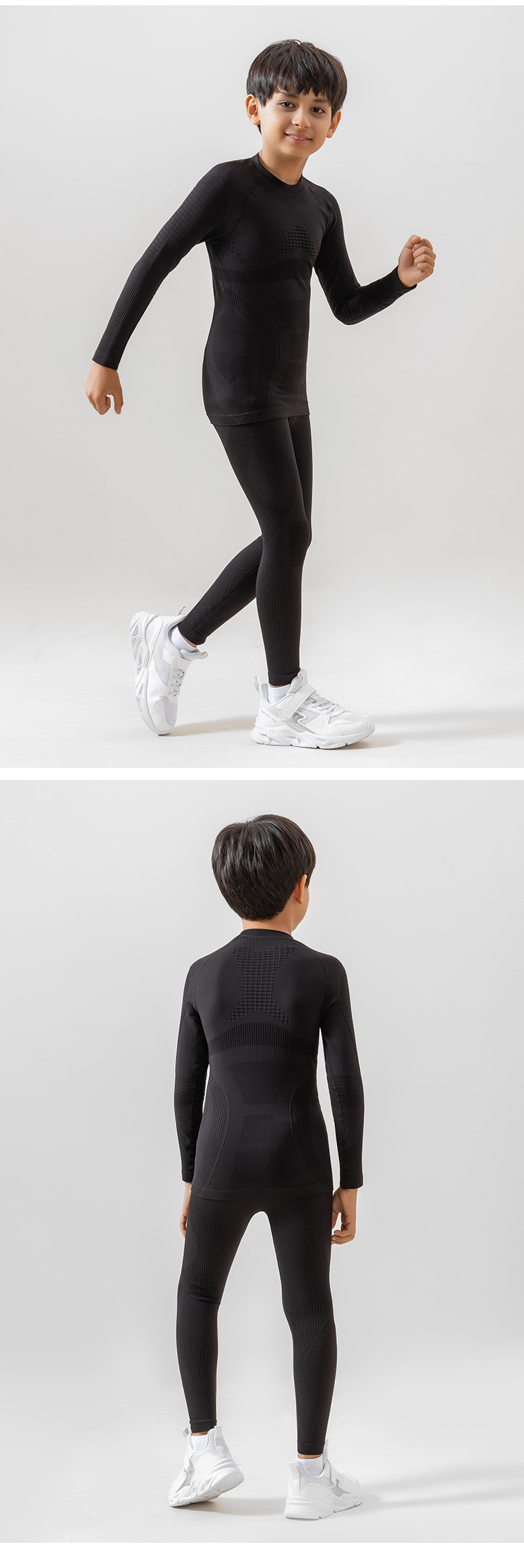 Children's High Elastic Quick-Dry One-Piece Ski Functional Compression Shirt Sweat-Wicking Breathable Warm Base Layer_voghion.com