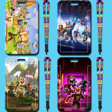 可爱ins风卡通公交卡套带脖挂绳子学生饭卡钥匙扣我的世界