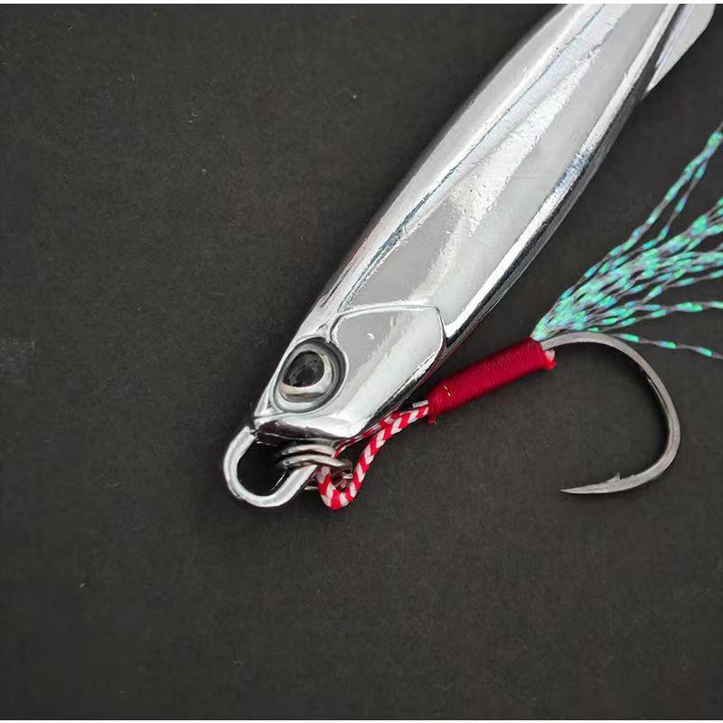 Espejo plateado con sequinilla, tres ganchos de mar dulce, cebo de lanzamiento de cebo metálico