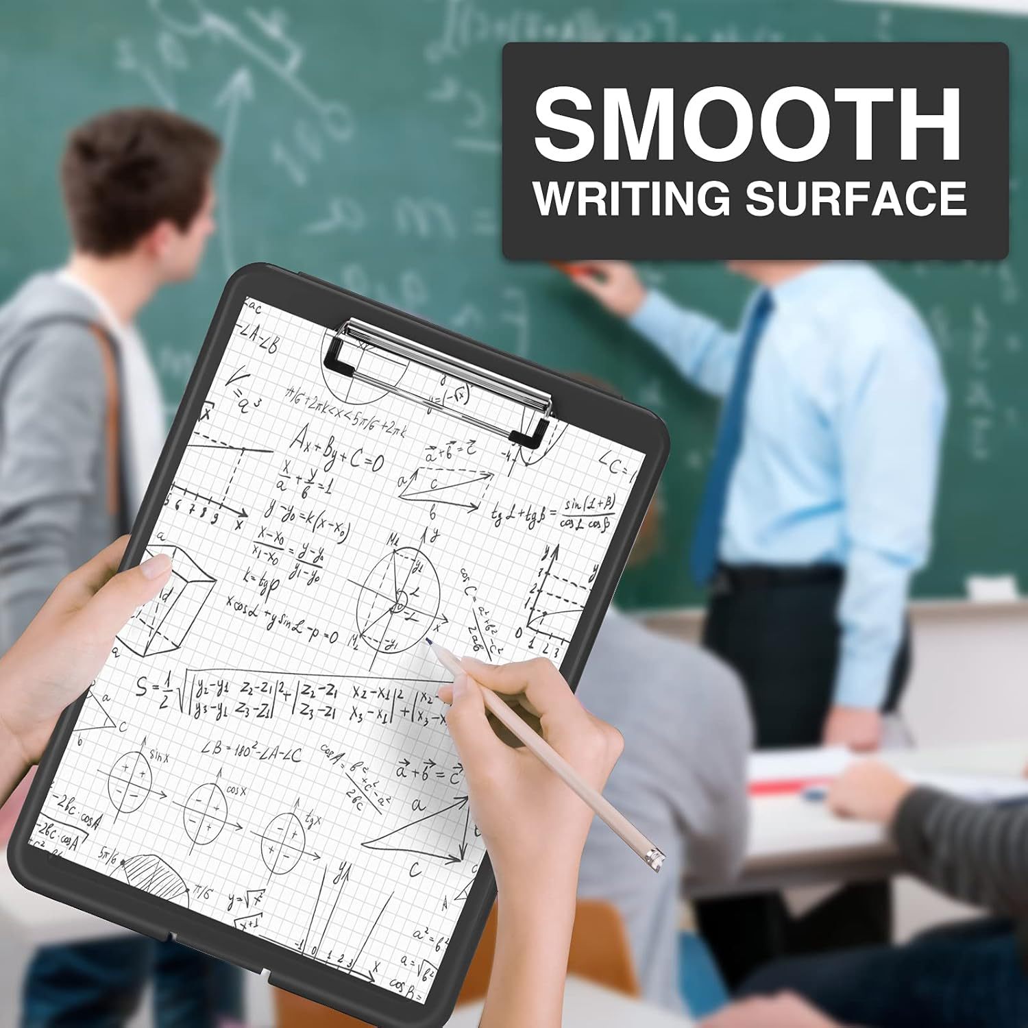 Caja de clip de color A4 escritura tablero de papel de prueba de notas caja de clip con ranura de bolígrafo caja de archivos de estudiantes