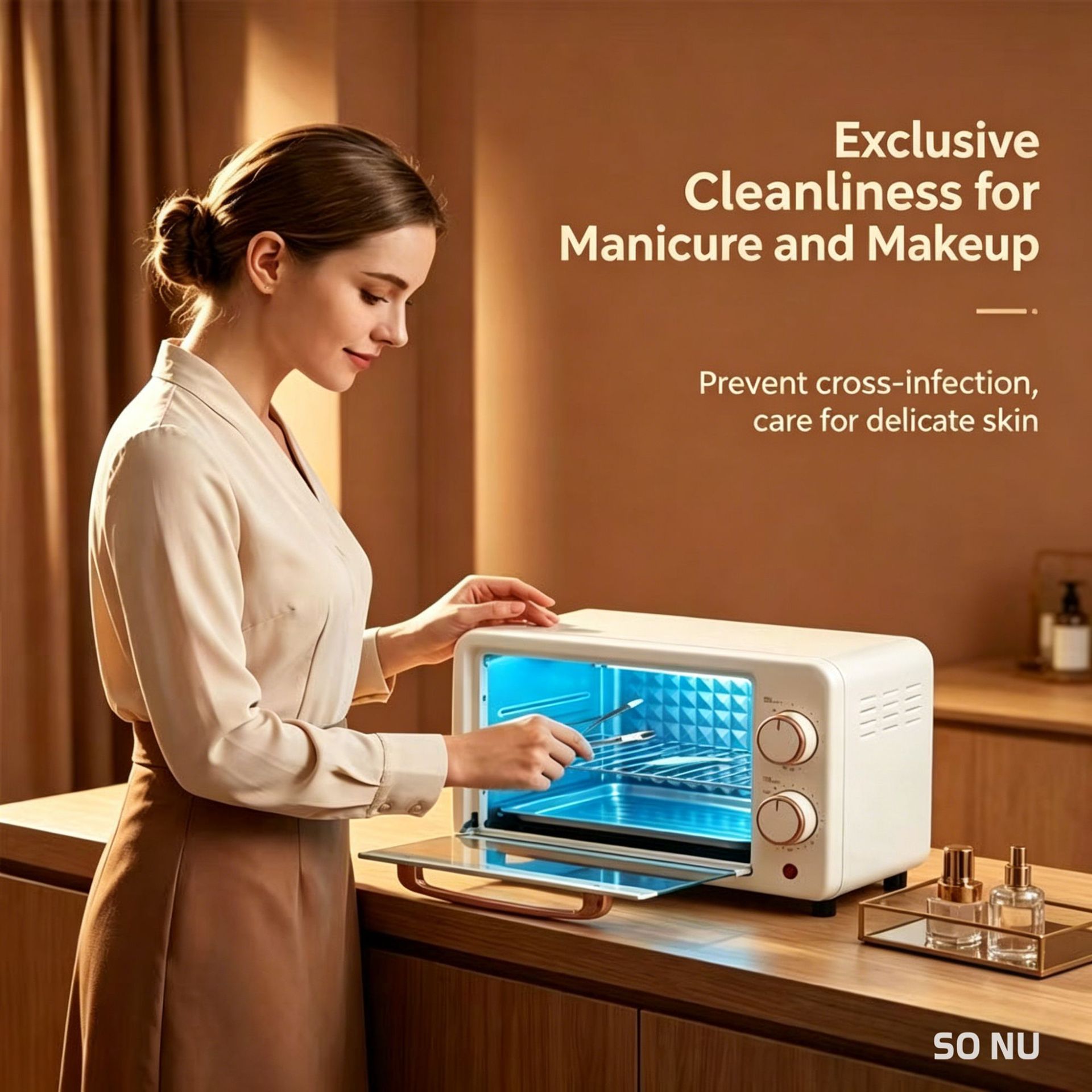 Inglés pequeño 12L máquina de desinfección 110V / 220V salón de belleza ultravioleta herramientas de manicura desinfección limpieza gabinete de desinfección image 3