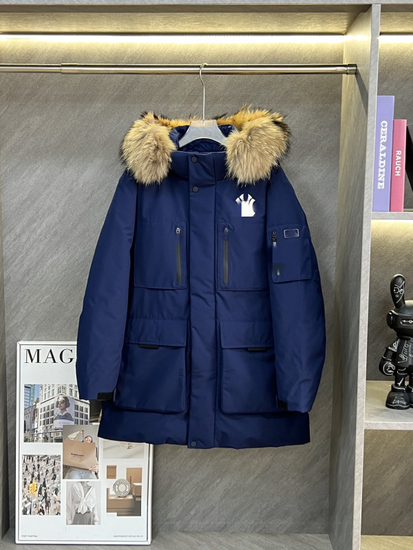 张凌赫同款MLB大毛领情侣中长款工装羽绒服5色宽松版批发私|undefined
