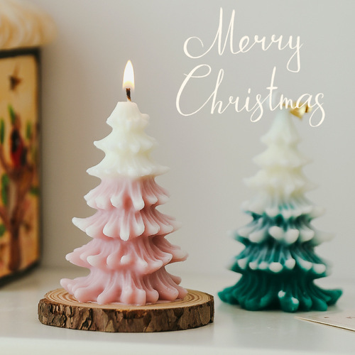 圣诞树香薰蜡烛批发 礼盒套装圣诞节礼物diy气氛装饰造型圣诞蜡烛
