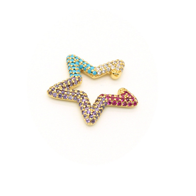 Micro Diamond-studded Five-pointed Star Heart Zircon Earrings display picture 6