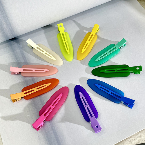 Korean seamless hairpin small shovel color frosted duckbill clip forehead side bangs clip pair pair makeup clip