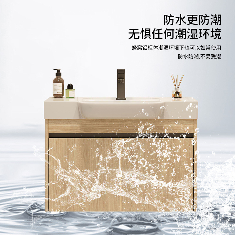 Color tronco espacio aluminio gabinete de baño combinación cerámica lavabo lavabo transfronterizo lavabo ultra estrecho lavabo