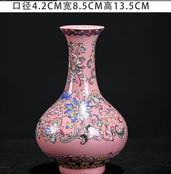 Vaso de escritorio de cerámica de porcelana pequeña boca mini hidroponía de flores retrógradas botellas de flores de porcelana