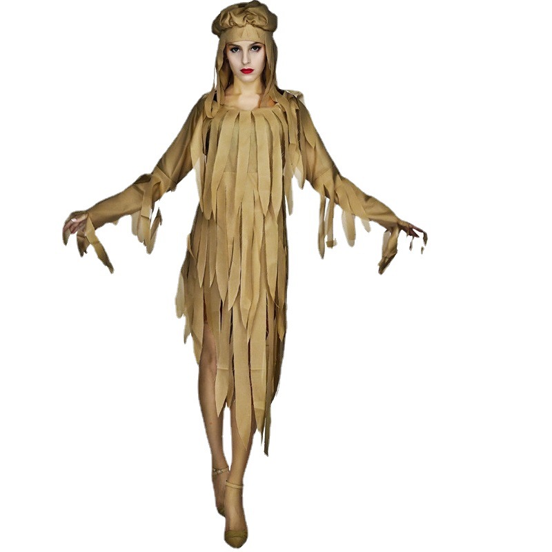 Mujer adulta momia zombie traje de halloween momia egipcia juego de rol ropa de la etapa de distribución al por mayor