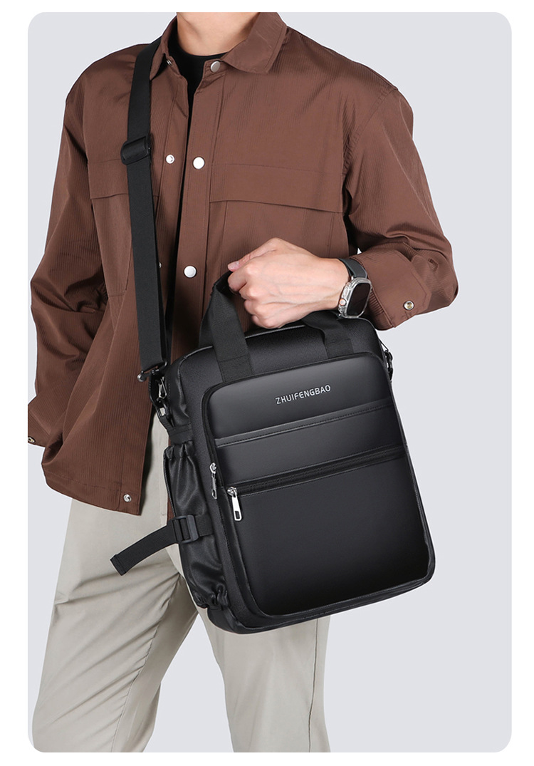 The new 2024 high-end briefcase, large-capacity casual sports single-shoulder bag, simple men's style, water-resistant crossbody undefined