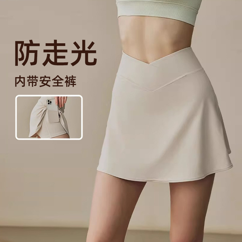 Sports Short Skirt Women's New Anti-light Fitness Tennis Badminton Skirt plus size Yoga Clothing Skirt suit Summer