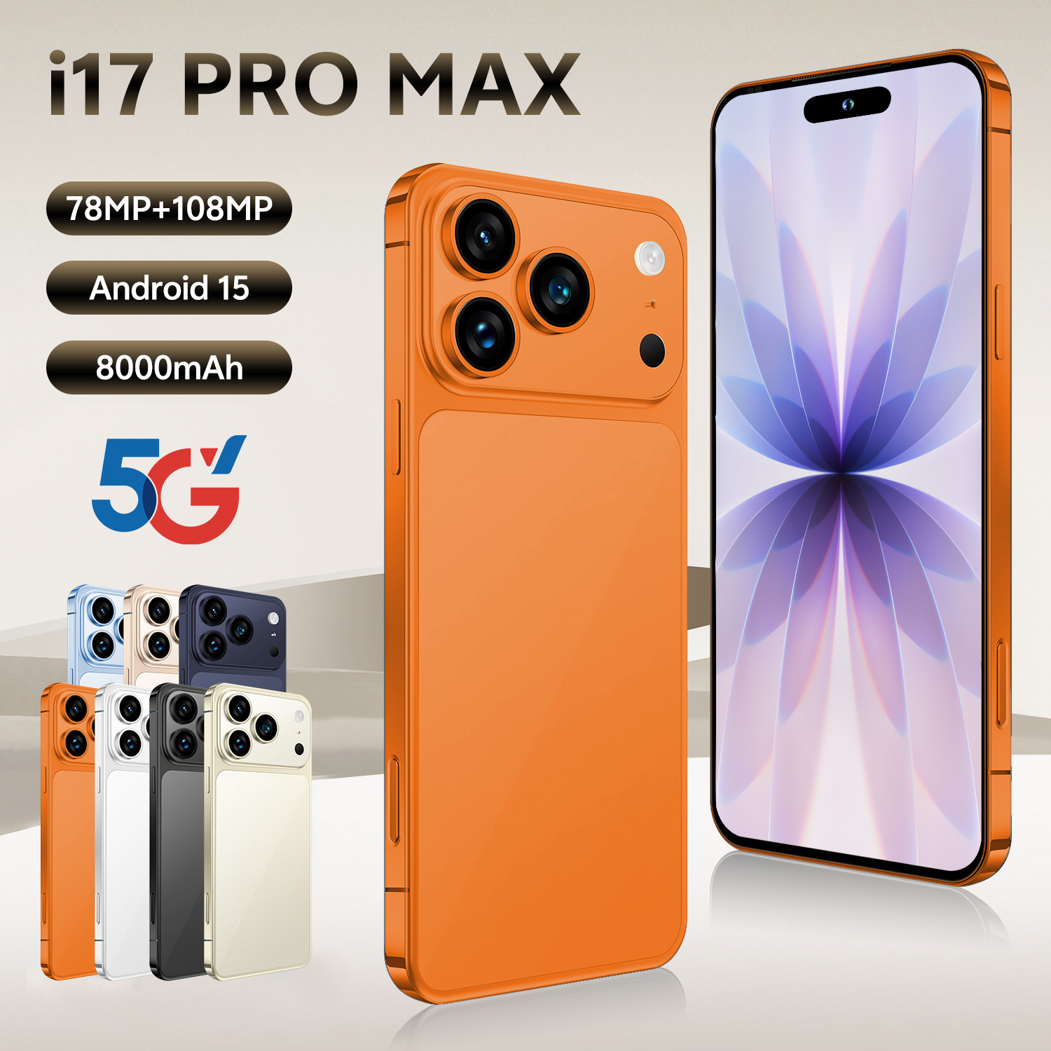 Cross-Border Ozone Aliexpress Hot Selling I17 Promax Android Smartphone 16+1Tb Mobile Phone Source Factory