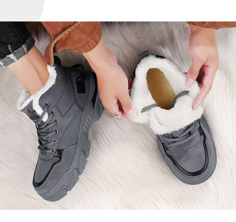 Giày bốt nam cổ cao lót lông giữ ấm kiểu Martin — CX5557-1 lót lông màu xám, CX5557-1 lót lông màu đen, CX5557-1 lót nỉ màu kaki chi tiết 2