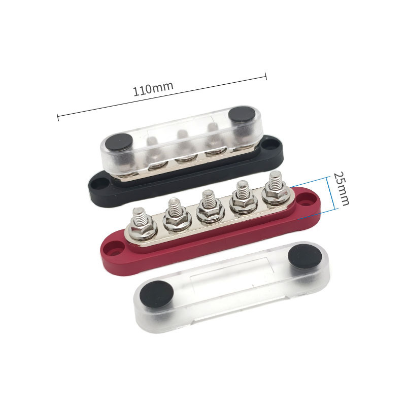 Parts Small 150A: Qìchē Power supply, ignition system accessories - red-and-black-pair-2-way-busbar-code-shlp-m6-2-m4-5